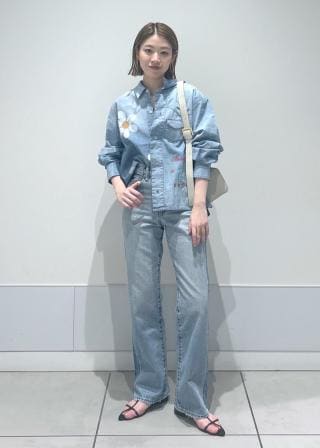 [YOUHEE]FLOWER PATTERN DENIM PANTS/追跡付 YOUHEE]FLOWER PATTERN DENIM PANTS/追跡付