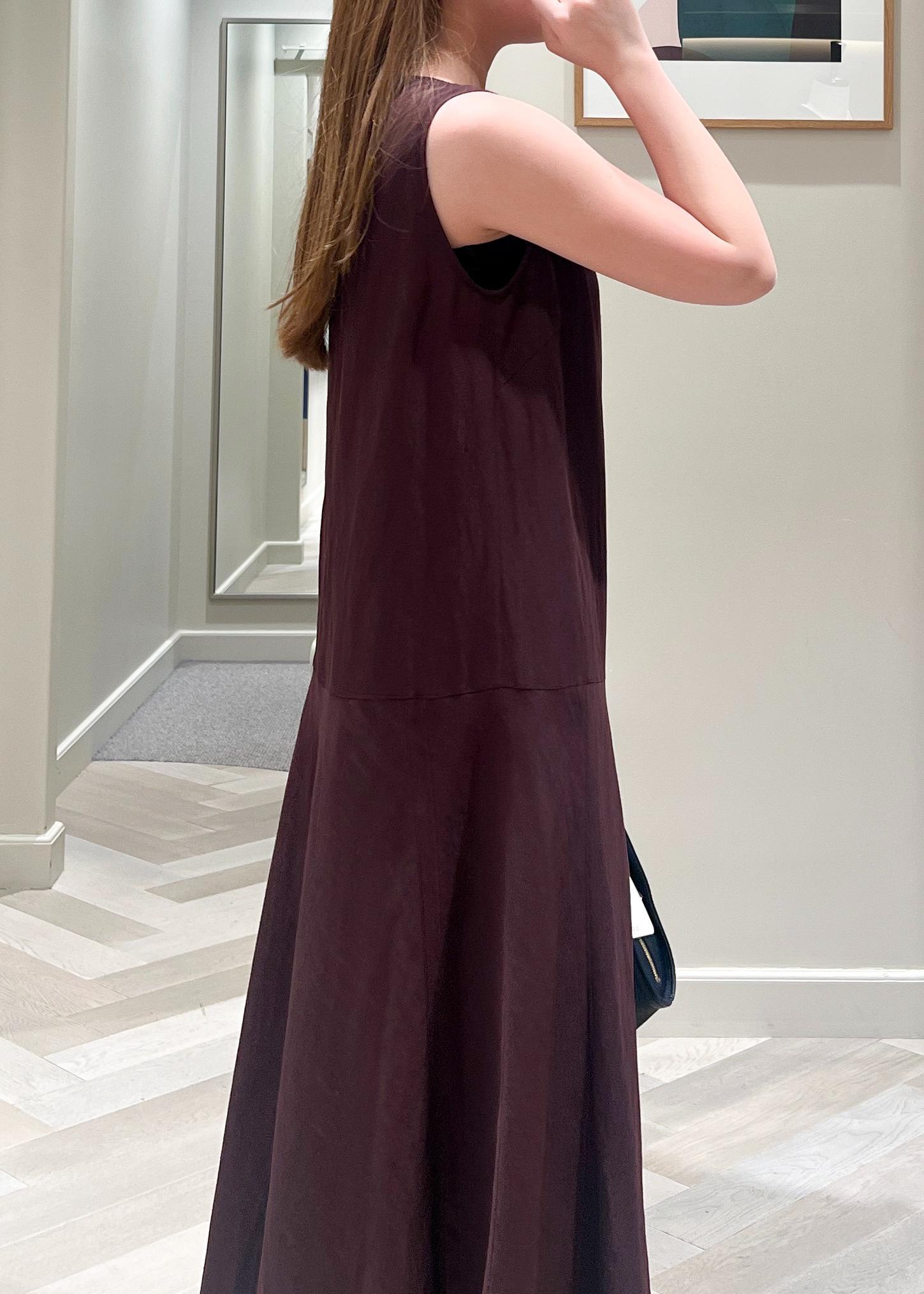 ADORE ブラウン ドレープネック ひざ丈ワンピース 夏のブラウンワンピースcoordinate / TSUKA / ROPÉ ｜J'aDoRe