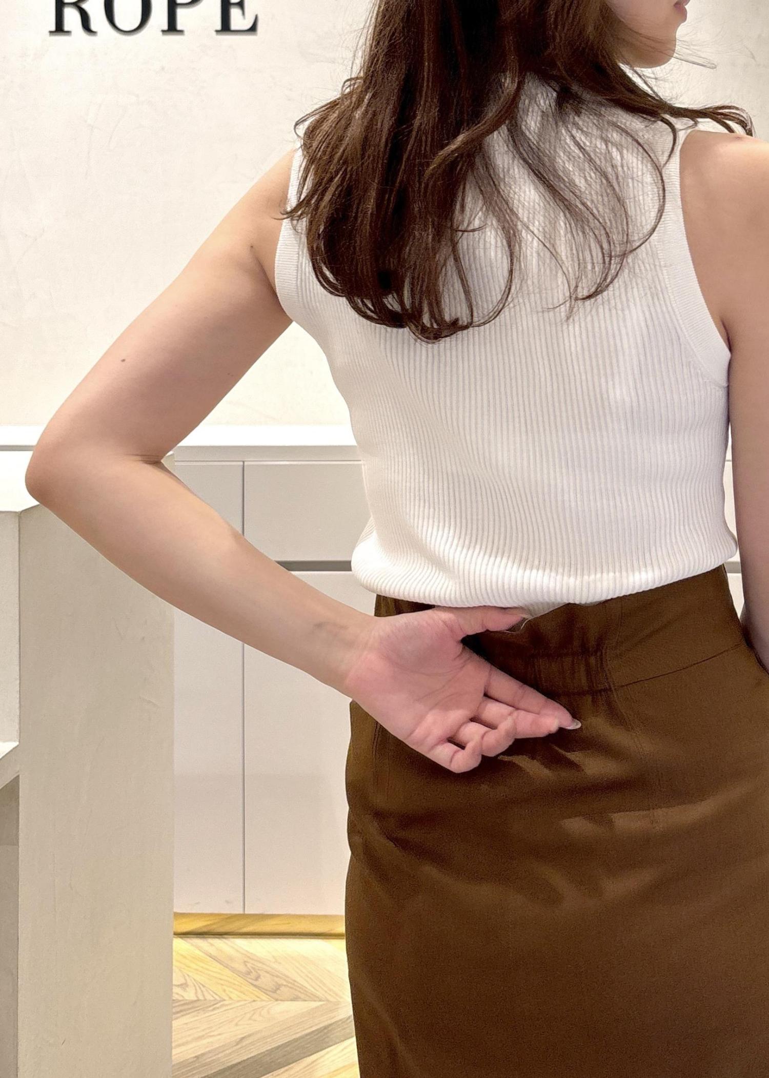 ROPE' スカート リネンストレッチポケット付きタイトスカート