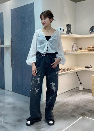 ꧁꧂belper パンツ Lee x BELPER x M】PAINT PAINTER BUGGY PANTS（デニムパンツ