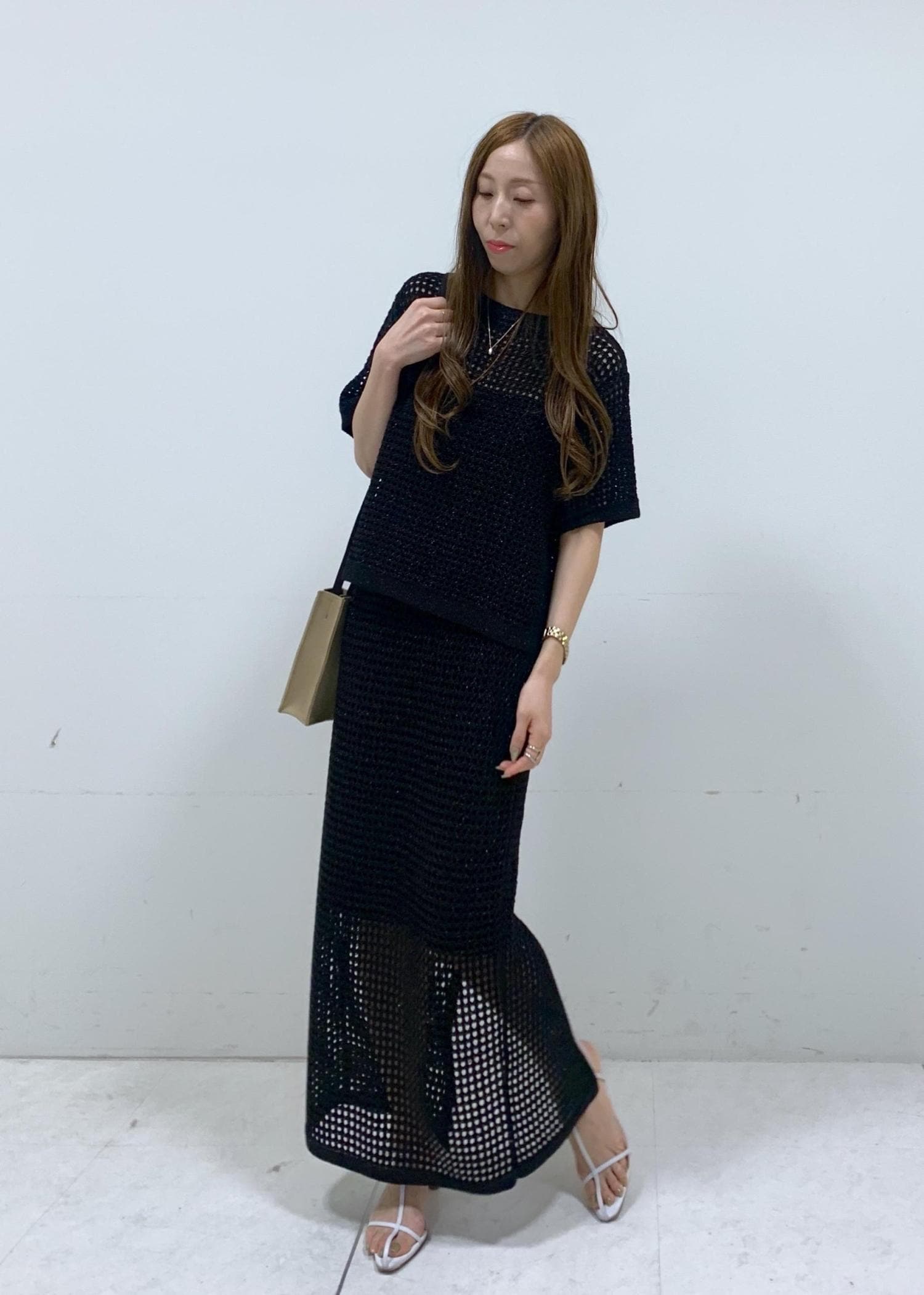 RECYCLE POLYESTER WOOL MESH セットアップ メッシュセットアップstyle / takako / ROPÉ ｜J'aDoRe JUN ONLINE
