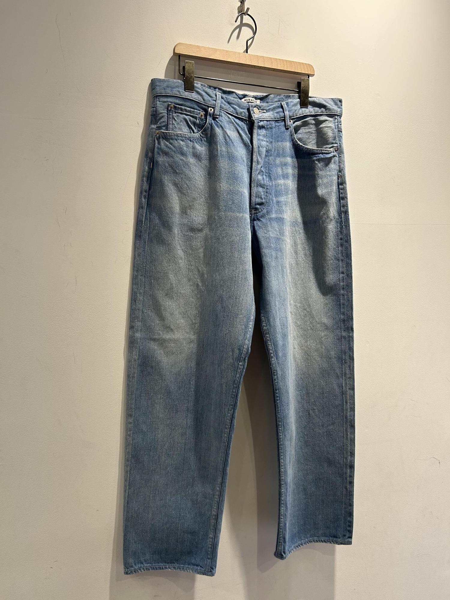 AURALEE】SELVEDGE FADED LIGHT DENIM WIDE PANTS / OHTANI