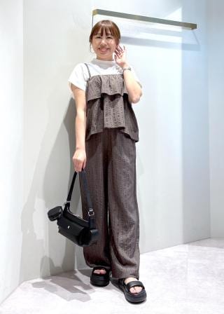 キャミソール 「セットアップ対応」ラメストライプフレアキャミソール LE CERCLE par ropé(ル セルクル パー ロペ) / 【セットアップ