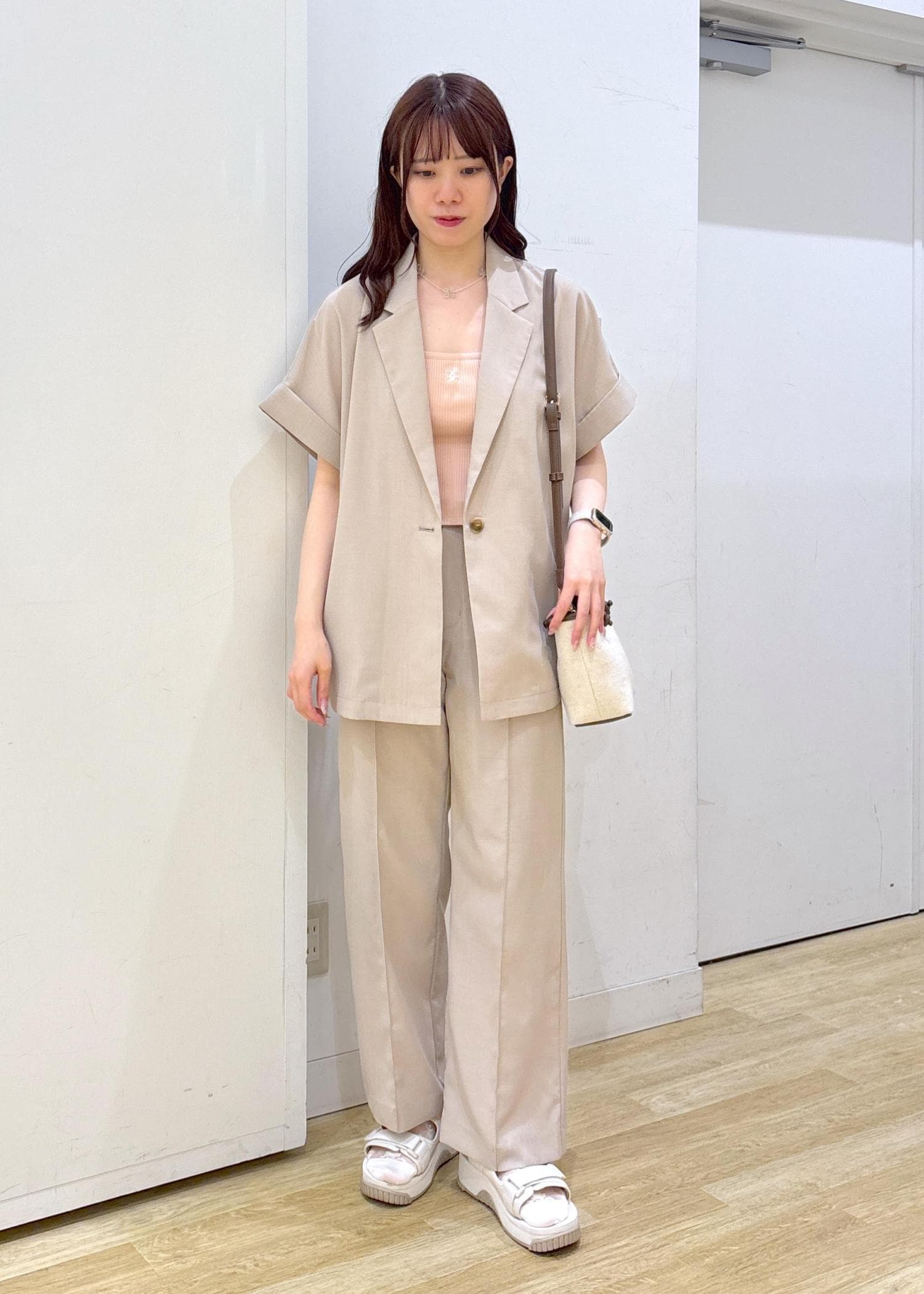 【新品タグ付き】ROPE PICNIC セットアップ ベージュ ストレッチ M セットアップスタイル / マコ / ROPÉ PICNIC ｜J'aDoRe JUN ONLINE