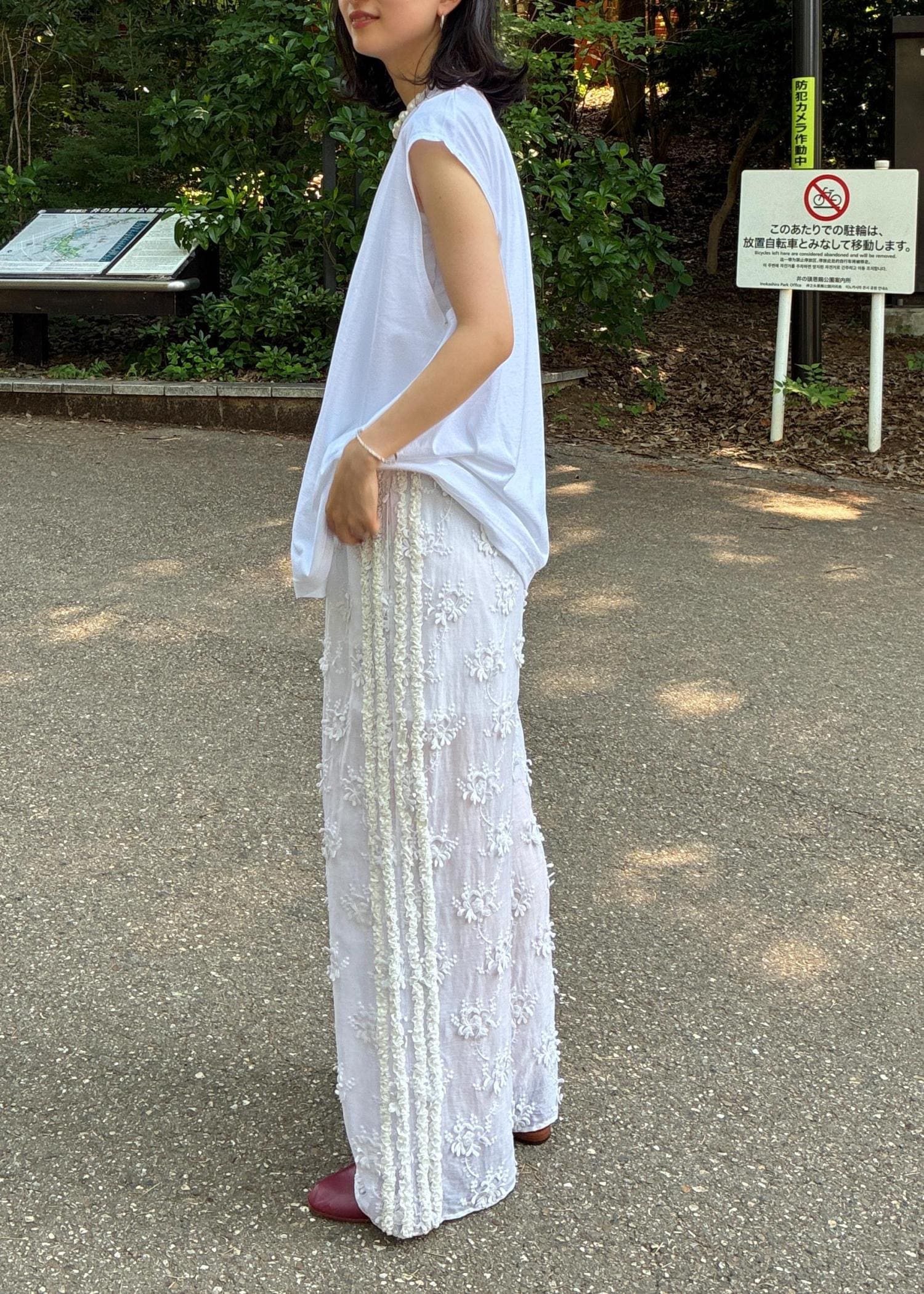 平成レトロ　アルバローザ　ハイビ柄サブリナパンツ　フェアリーグランジ　平成ギャル ALBA ROSA アルバローザダッフルブランケットコートギャル