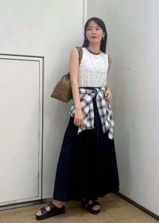 JUN&ROPE ブラック プリーツ スカート JUN&ROPE' スカート 「吸汗速乾」「防透」ドビーストレッチ