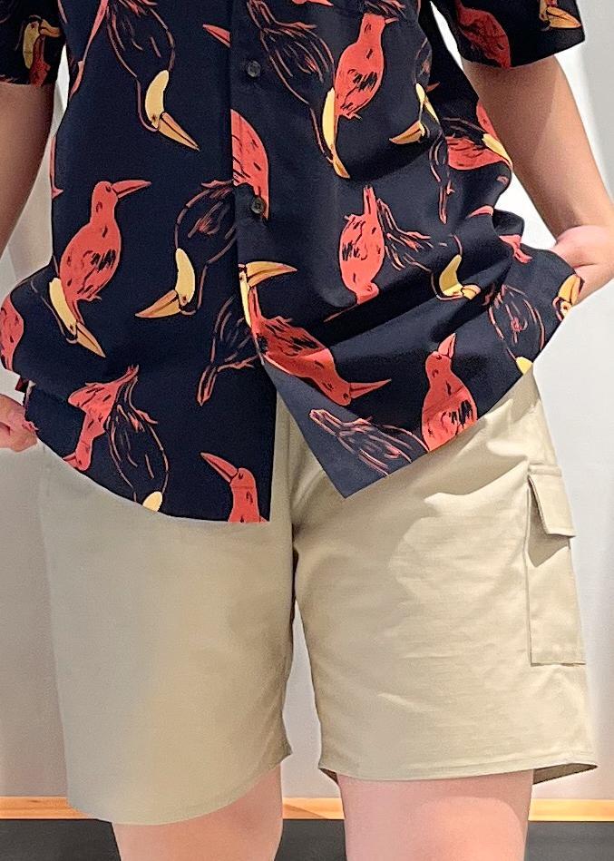 Canty Open Collar Bird Printed SS Shirt / Hina / Saturdays