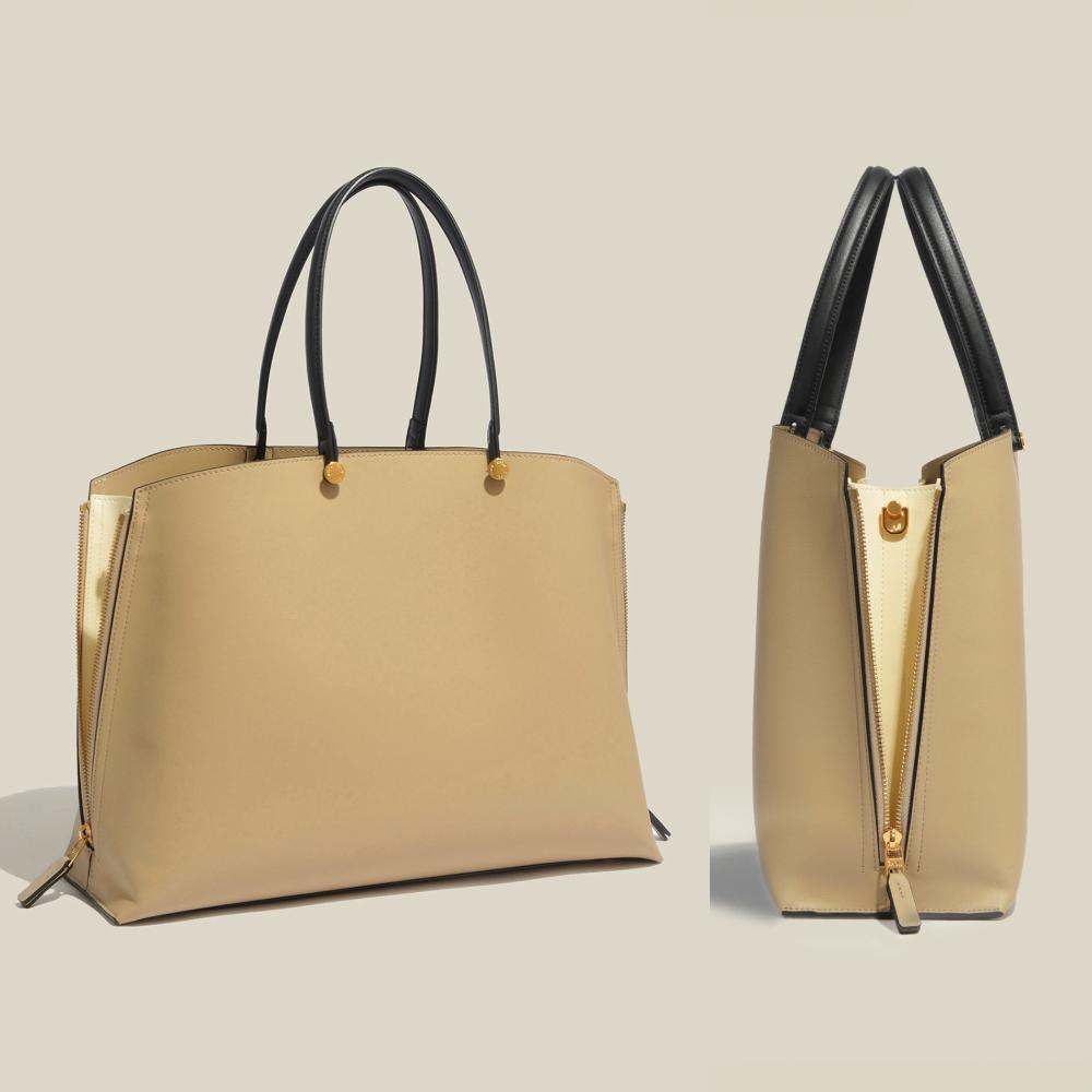 ベージュ×オフホワイト