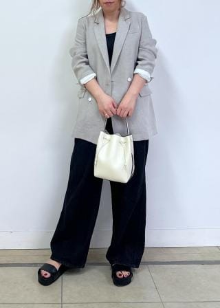 美品✨23区 大きいサイズコットンリネン ストレッチダブルブレスト ジャケット ROPÉ(ロペ) / 尾州リネンダブルブレストジャケット (ジャケット