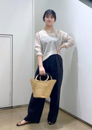 ニット セーター リネンブレンドメッシュロングスリーブプルオーバー レディース SALON adam et ropé(サロン アダム エ ロペ) / リネンブレンド