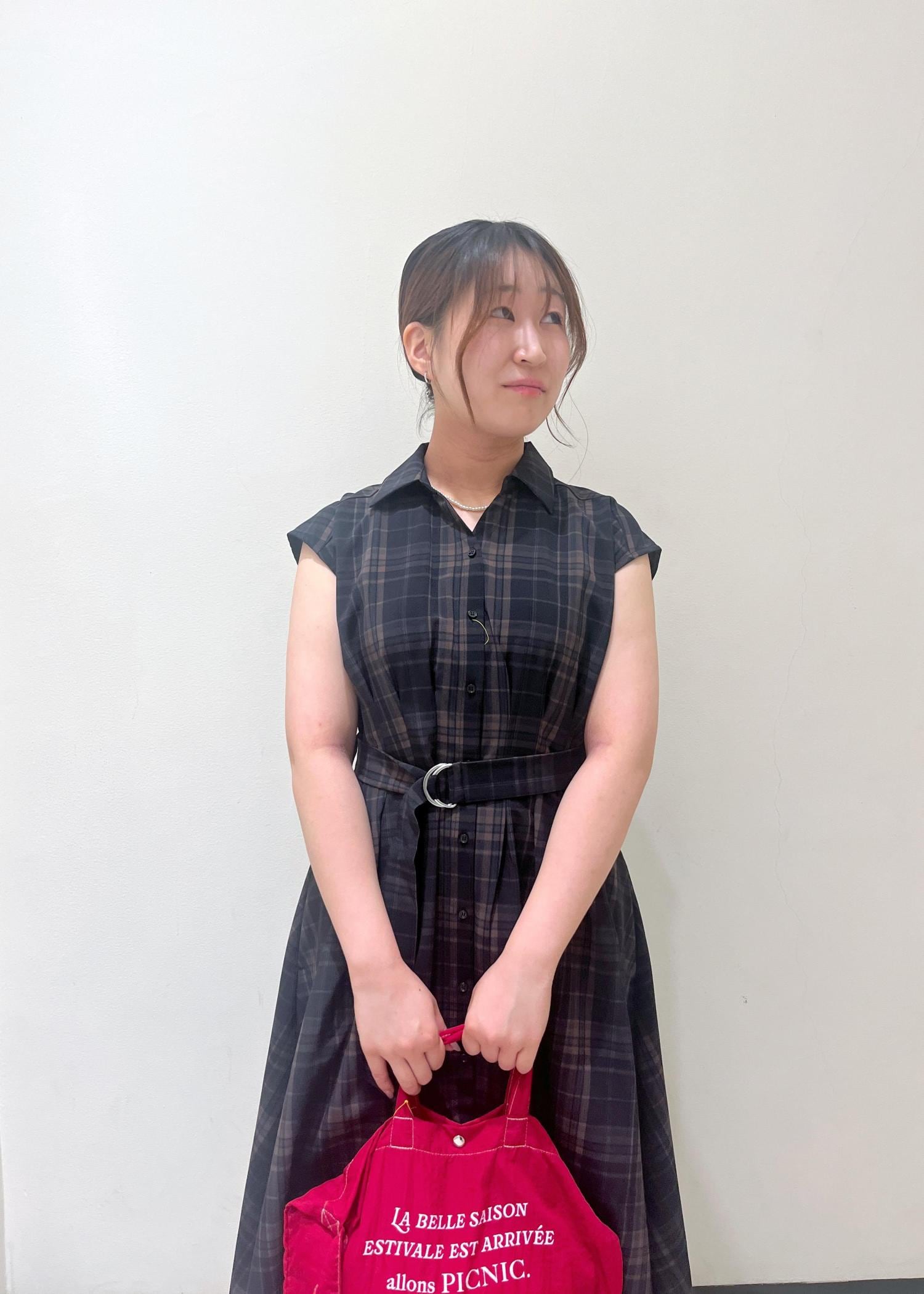 春のお出かけに最適❤️シンプルワンピースデートも普段着にも◎ ピンクシンプルAラインワンピース✿春夏お出かけコーデデートに