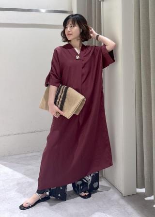 国内発 LOEWE ロゴブラウンシルクサテン伸縮ウエストパンツ Pants｜BOTTOMS｜グリーンレーベル リラクシング（green label