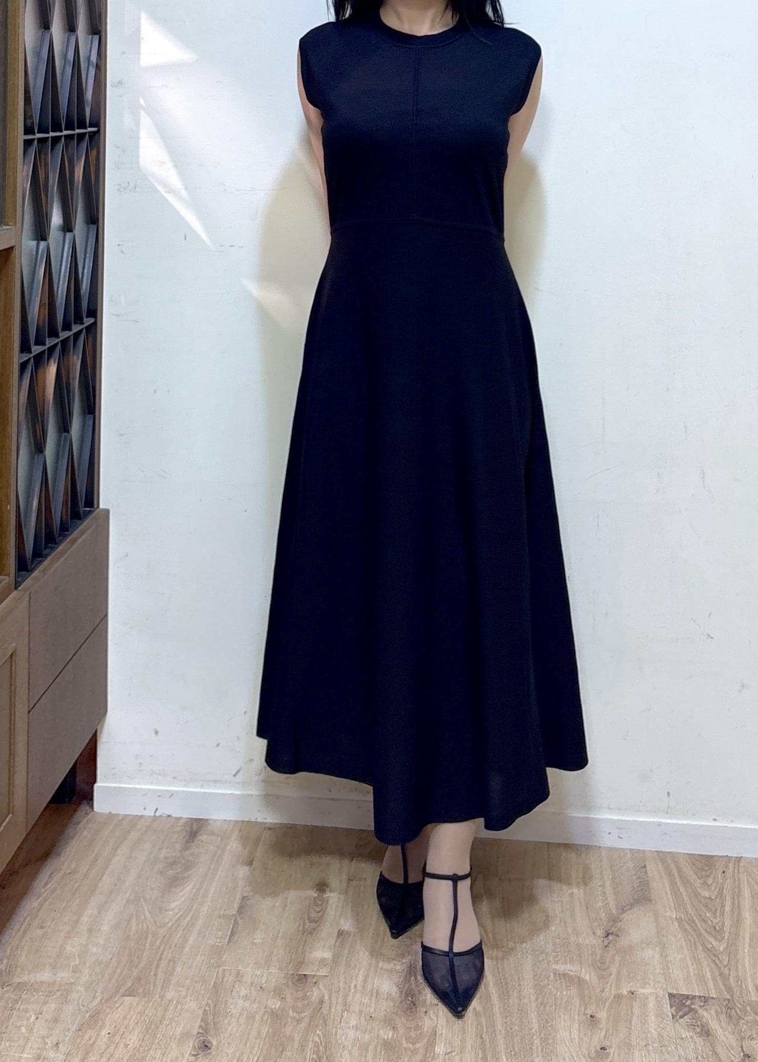 留袖ワンピース 4L120cm 4ozデニム アシンメトリータックワンピース KATO` GRANDMA MAMA