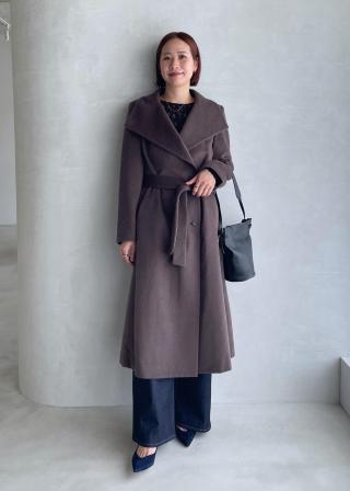 ROPE ロペ カシミヤ混 ロングコート プレミアムカシミヤ ロングコート（ステンカラーコート）｜ROPE