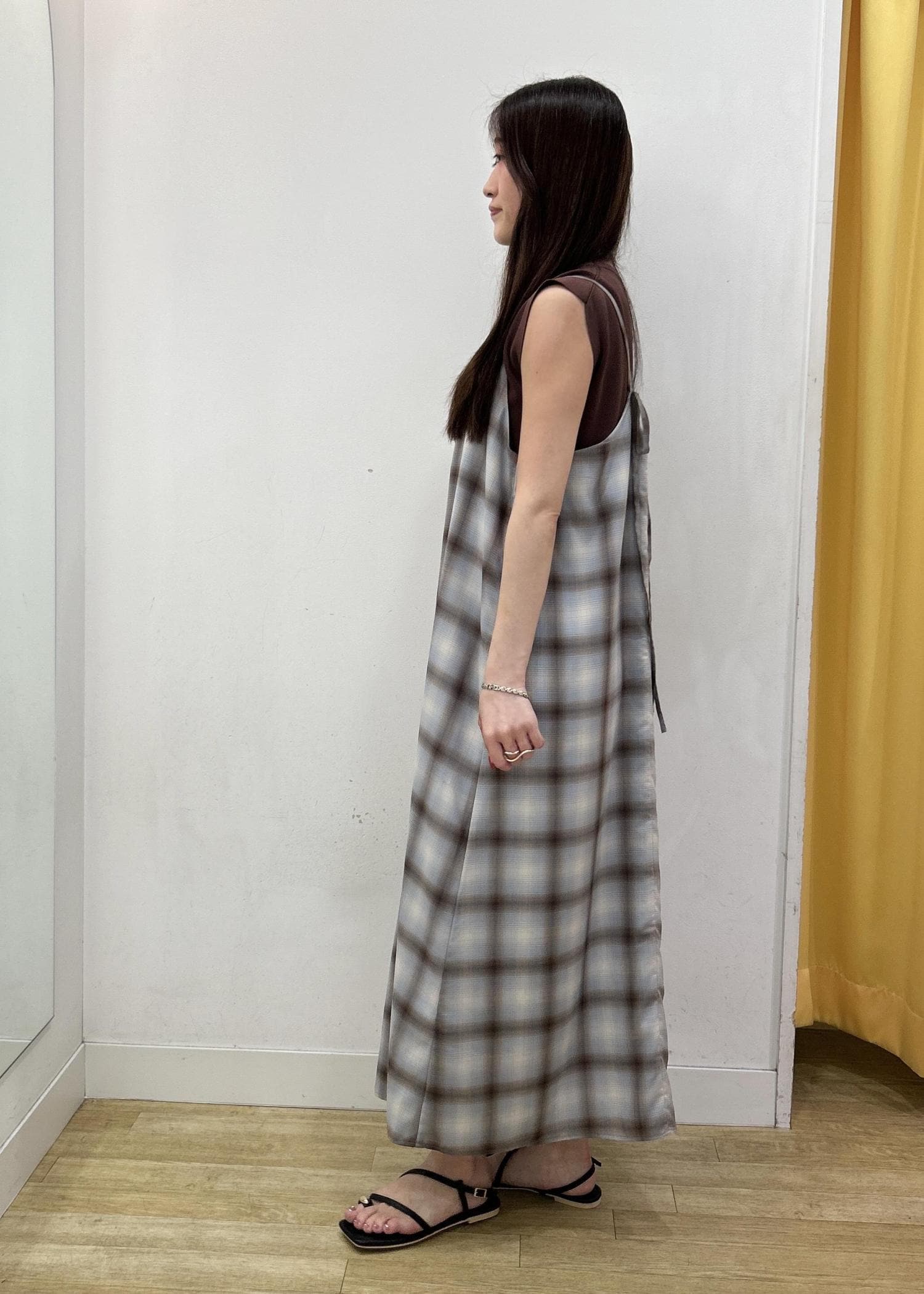 sasami　HYKE オンブレチェック ワンピース HYKE＞オンブレチェック ワンピース