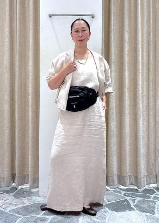 SALON リネンツイルスクエアーネックジャンパースカート リネンツイルスクエアーネックジャンパースカート（ジャンパー