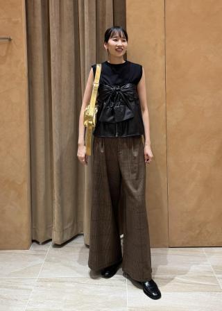 ADAM ET ROPE ツイストシームチェックワイドパンツ　36サイズ ADAM ET ROPE'｜ツイストシームチェックワイドパンツ | Rakuten