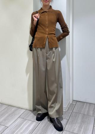 AURALEE ベージュ ツータックスラックス AURALEE: ベージュ オーガニックコットン ダック トラウザーズ