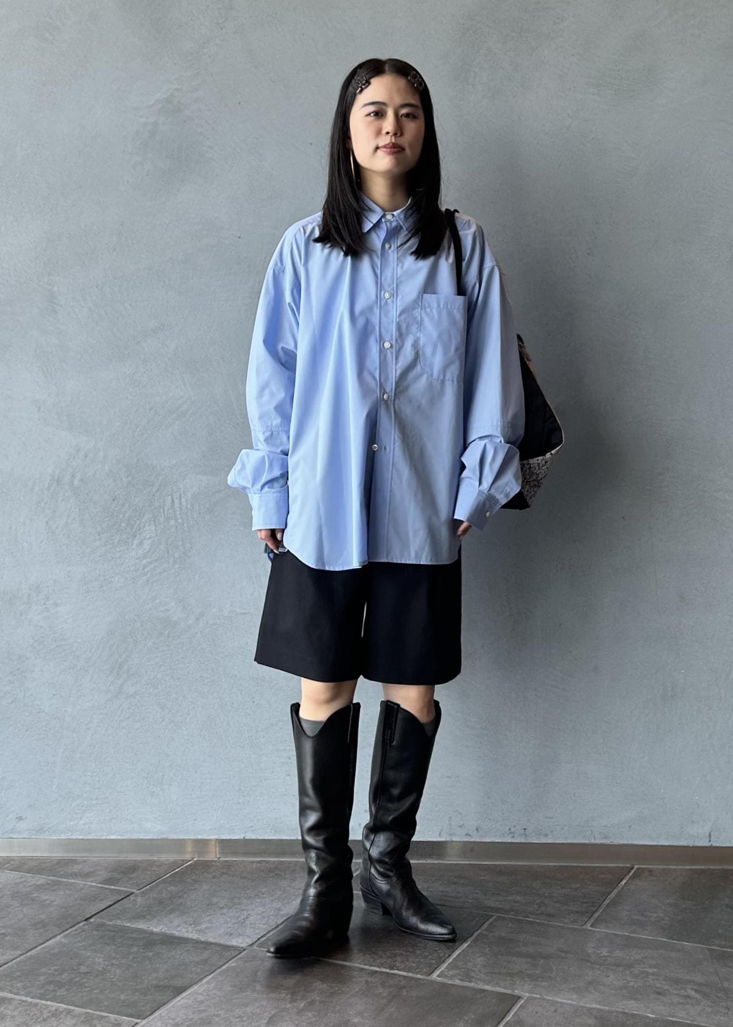 KYOU】BEAN Switching Balloon Side Pleats Shirt / おおさわ