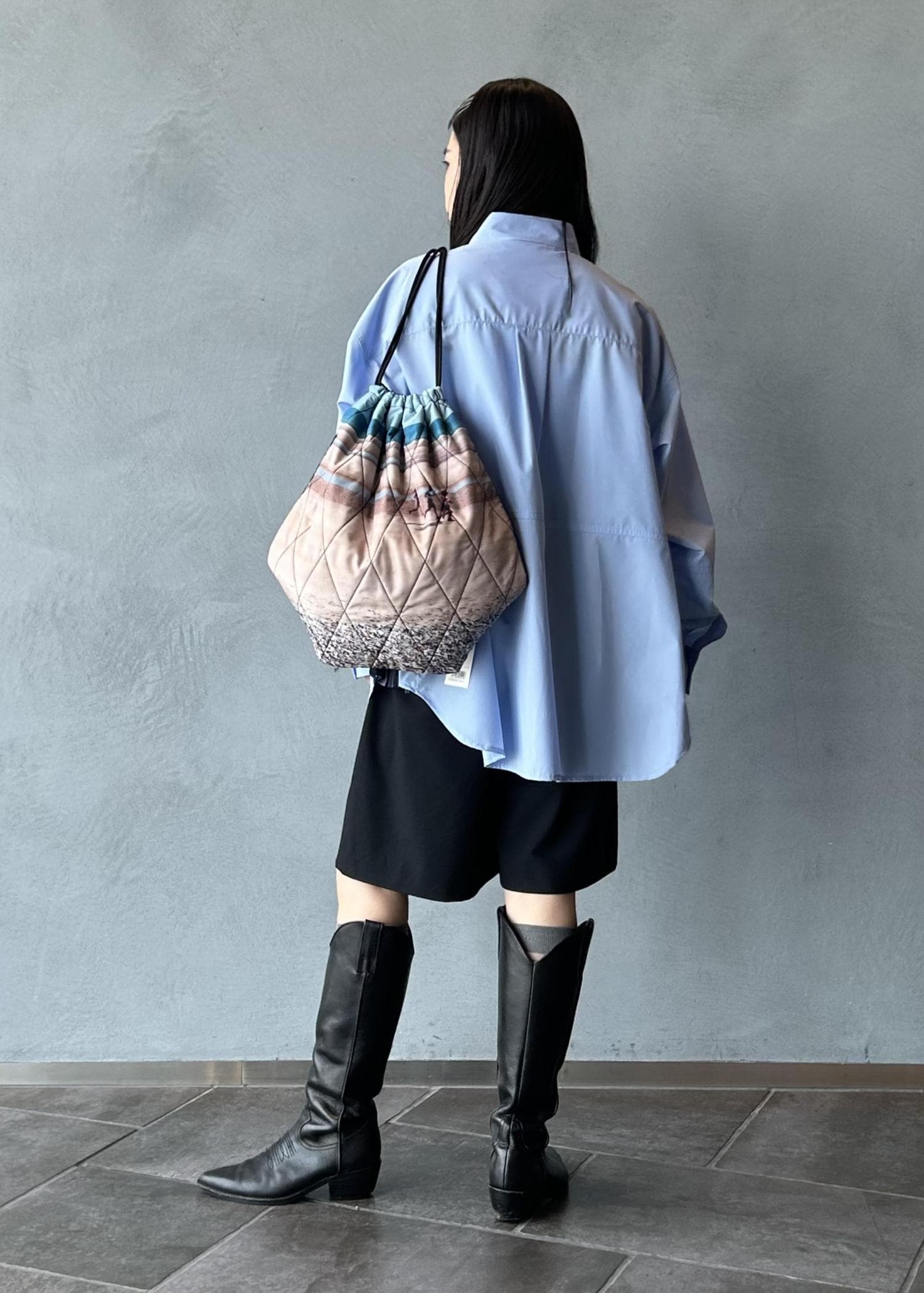 KYOU】BEAN Switching Balloon Side Pleats Shirt / おおさわ