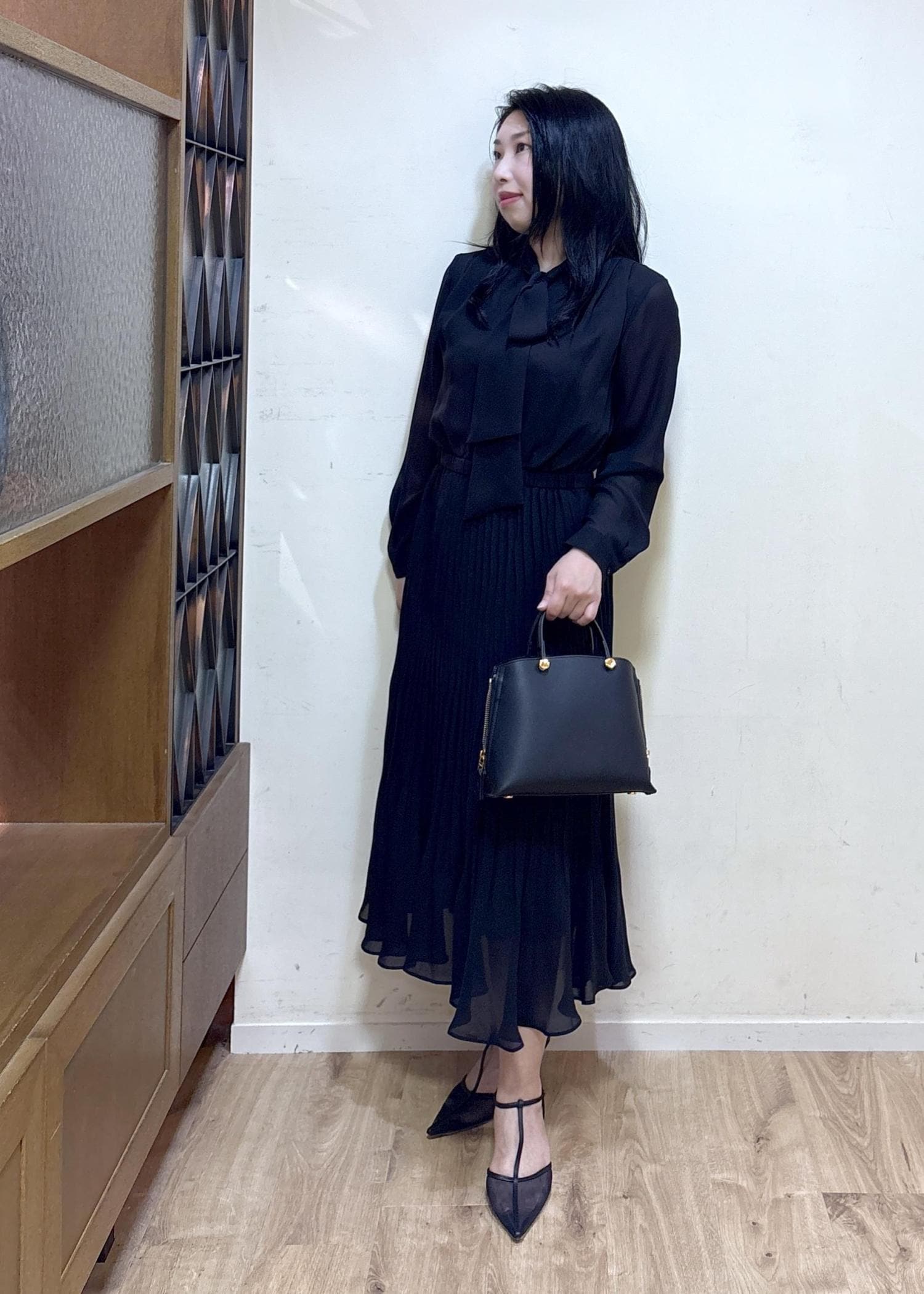 ジョーゼットシフォンプリーツワンピース / REI / ROPÉ ｜J