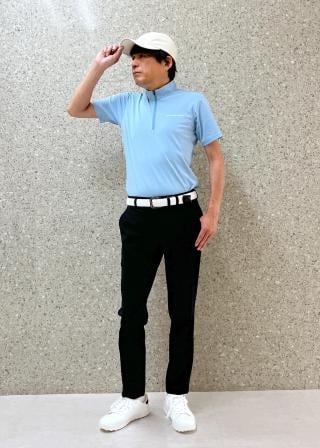 【上品＆個性】ジュンアンドロペ ロングパンツ L ベージュ 総柄 メンズ ゴルフ 6099-967-