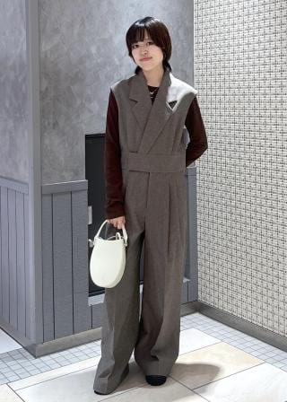 アダムエロペ　EMOELLE スリーブレスオールインワン　ブラック　新品 EMOELLE】スリーブレスオールインワン カルゼ（つなぎ