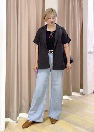 極美品✨ロペ　現行品 リネン100 ハーフスリーブ　ノーカラージャケット　36 極美品✨ロペ 現行品 リネン100 ハーフスリーブ ノーカラー