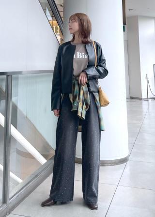 極美品✨ロージーモンスター　フラワーコサージュノーカラーデニムライクジャケット 刺繍ノーカラーデニムジャケット | FREDY & GLOSTER(フレディ