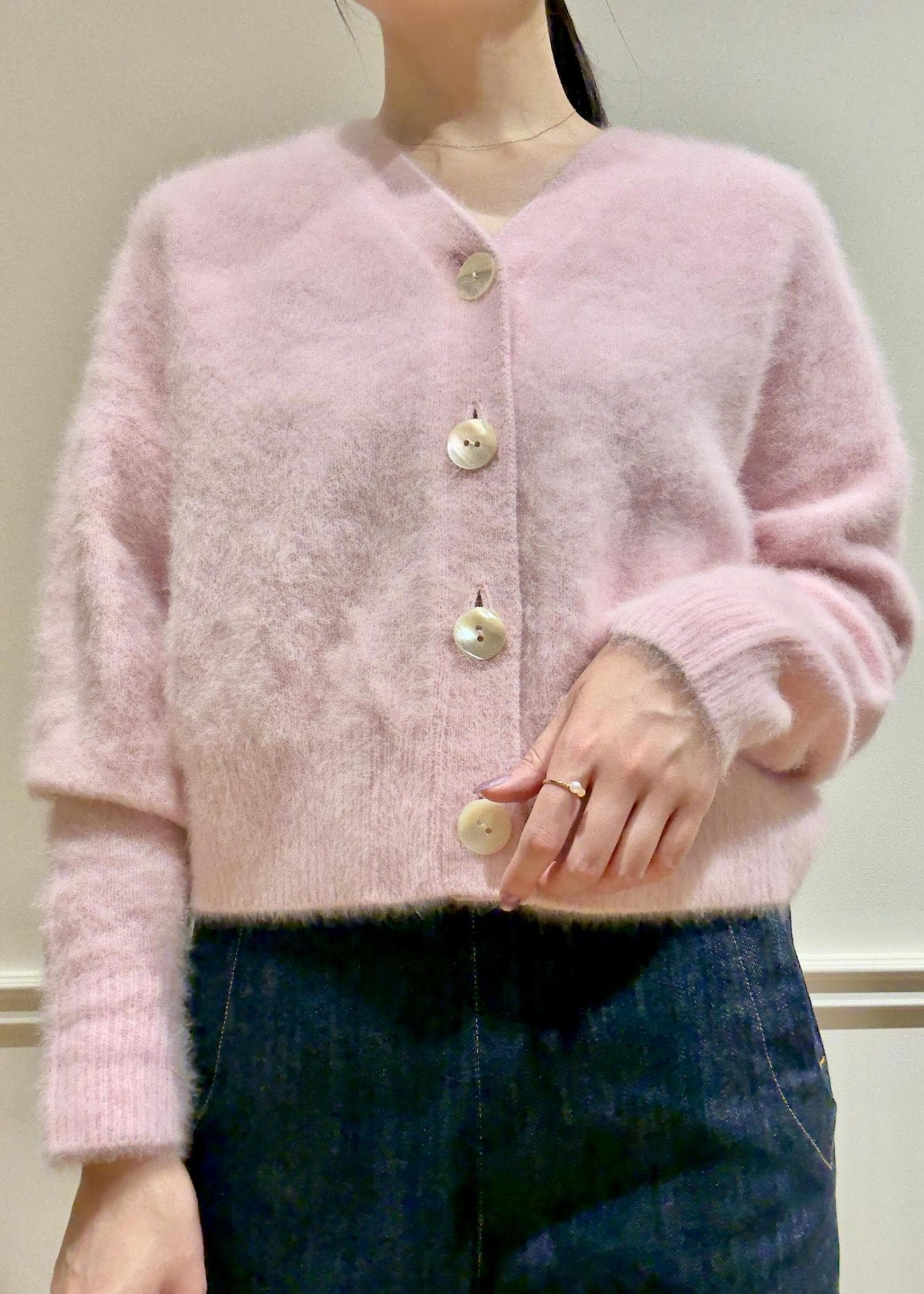 カシミヤカーディガン セール】 【洗える】ソフトカシミヤミックス Vネックニット
