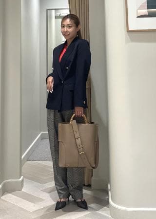 ROPÉ(ロペ) / ストレッチギャバジン金ボタン紺ブレザー