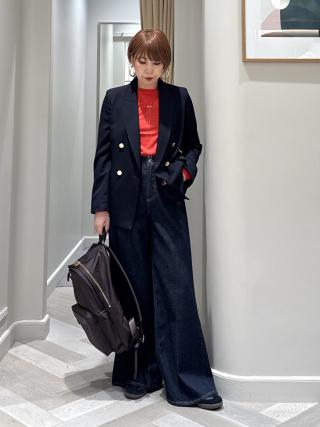 ROPÉ(ロペ) / ストレッチギャバジン金ボタン紺ブレザー