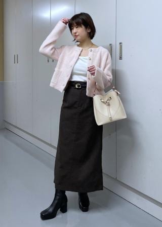 VIS(ビス) / へリンボーンIラインロングスカート/セットアップ対応