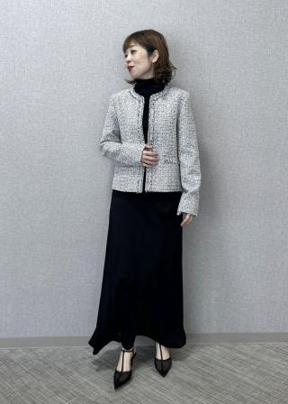 ROPÉ(ロペ) / ミックスツイードノーカラージャケット/26SS (ジャケット