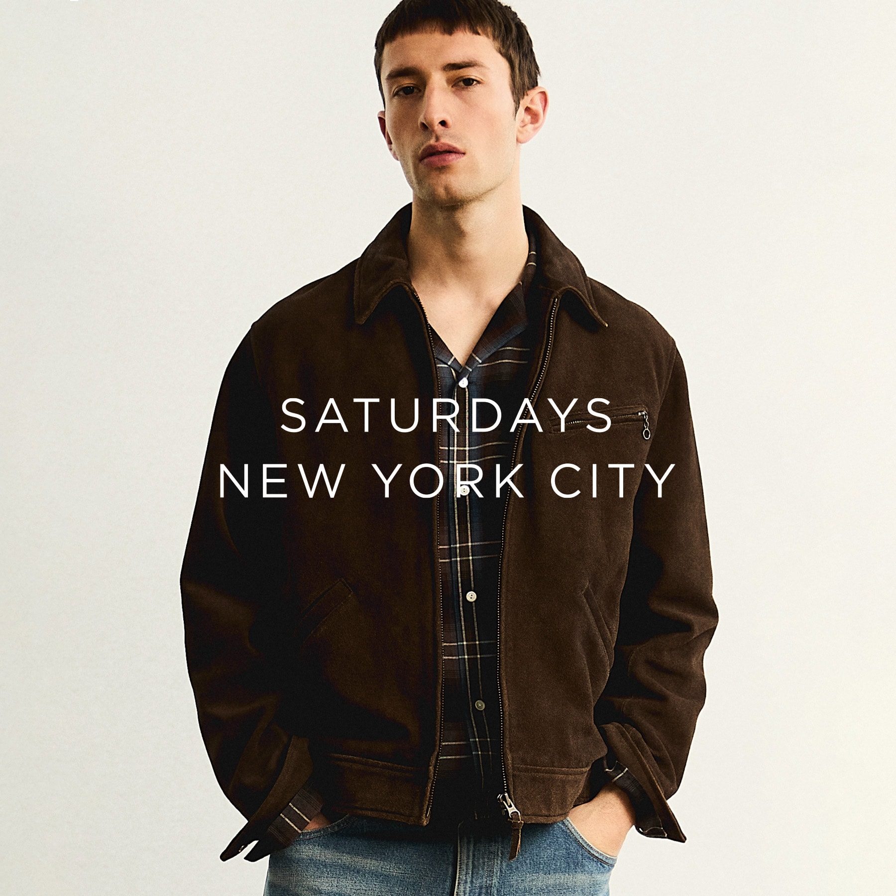 売約済10周年記念 サタデーズニューヨークシティ スタジャン 袖レザー ロゴ刺繍 Saturdays NYC(サタデーズ ニューヨークシティ) | J'aDoRe JUN ONLINE